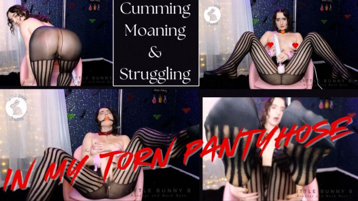 Cumming, Moaning, and Struggling in My Torn Pantyhose