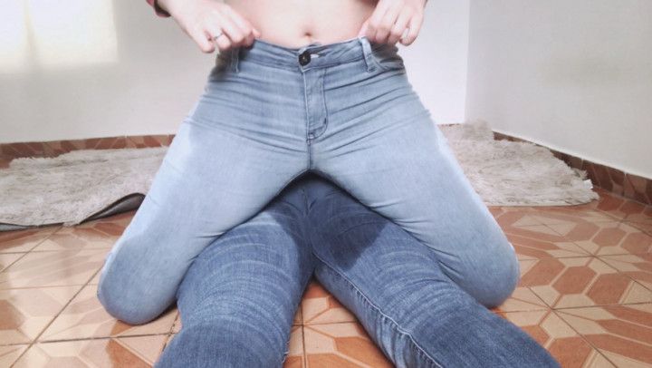 First Time 2 Girls Jeans Wetting