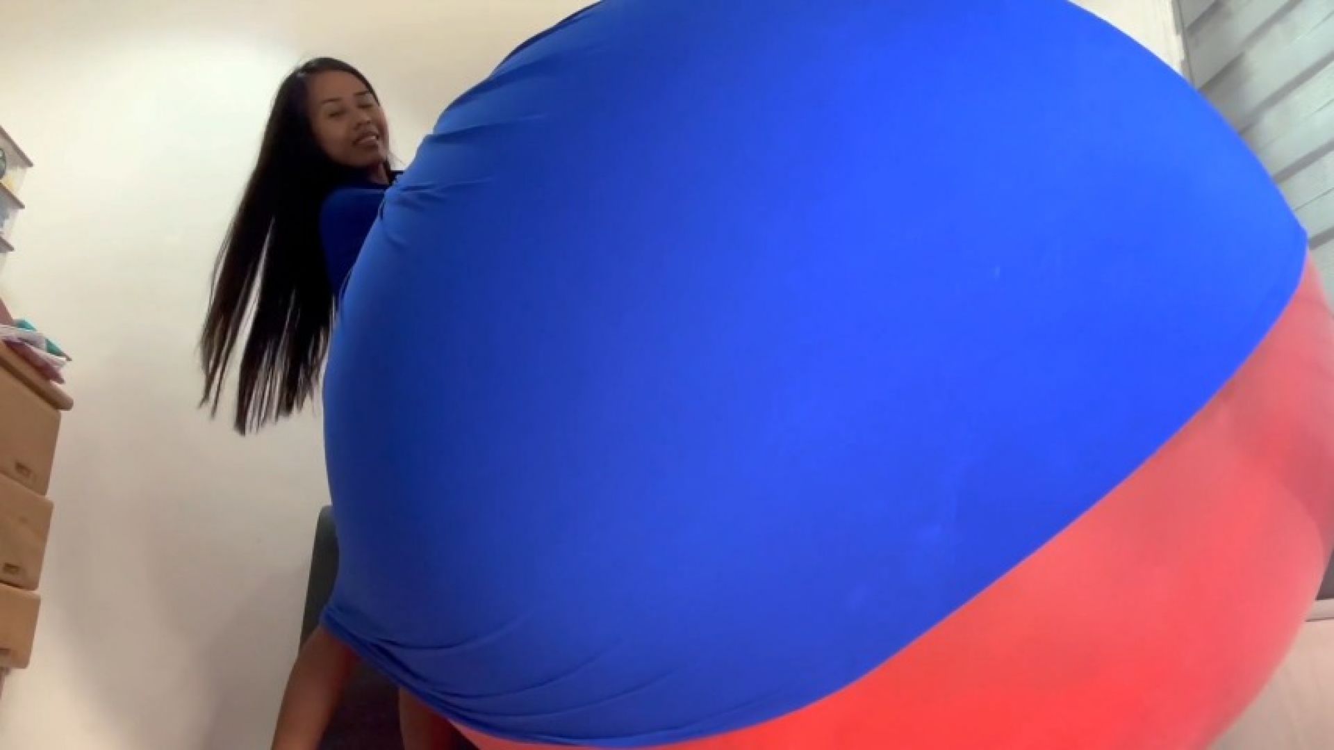 Camylle Stuffs Belly With Huge Balloon Pumps Till It Pops