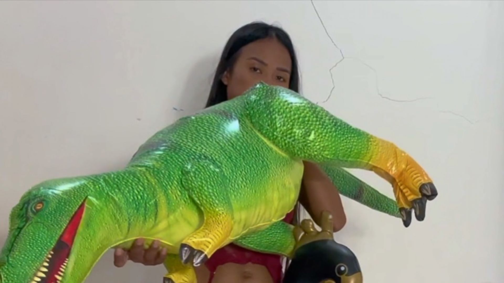 Camylle Blows Up Your Dinosaur Inflatables By Mouth