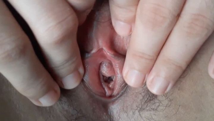 First time opening tight pussy hole close up