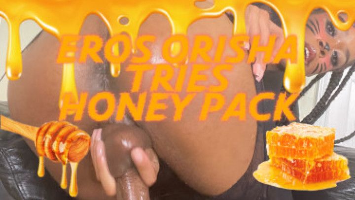 HOT EBONY TS TRIES HONEY PACK FOR FIRST TIME