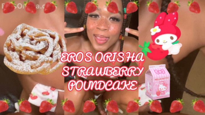 SEXY STRAWBERRY POUNDCAKE STROKES HER CHOCOLATE STICK