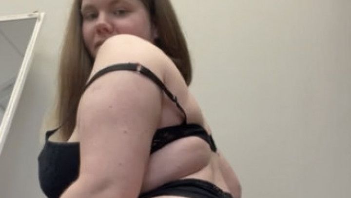 Showing my BBW Body in Black Lingerie