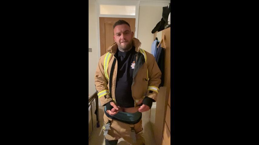 Naughty firefighter with fat cock