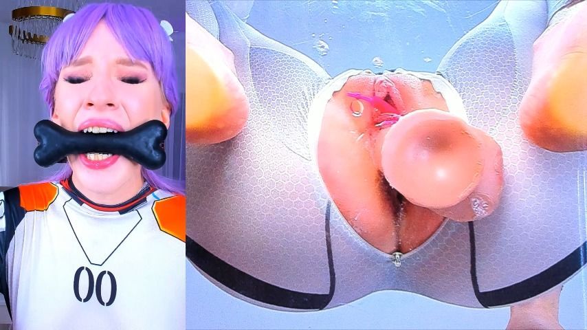 Slave Rei riding and nice squirt flow