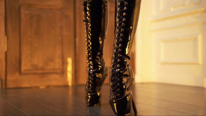 ASMR Ballet boots and latex catsuit