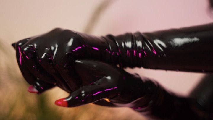 Goddess sweat after latex catsuit