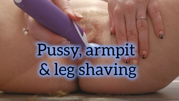 Pubic hair trimming with armpit and leg shaving