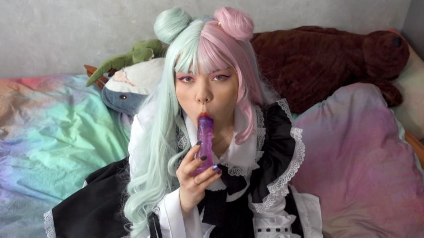 blowjob from cute maid