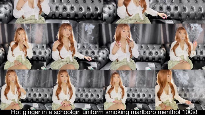 Hot ginger schoolgirl smoking marlboro menthol 100s