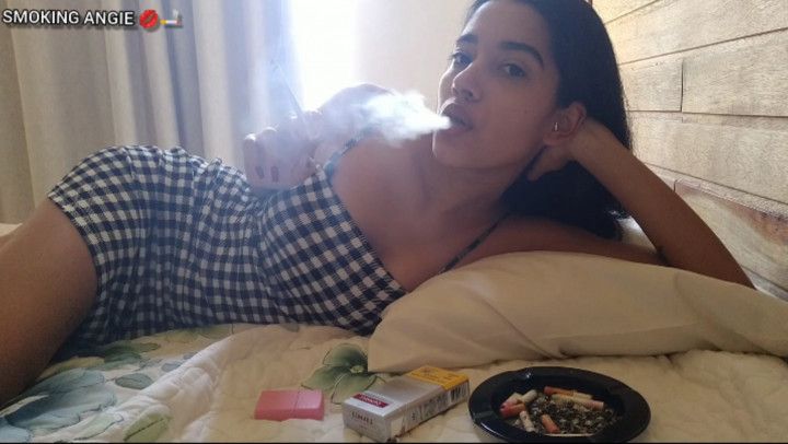 First morning cigarette in bed