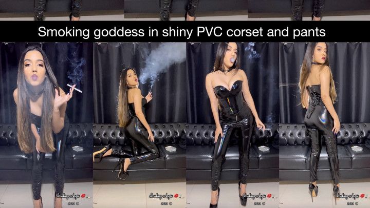 Smoking in shiny pvc