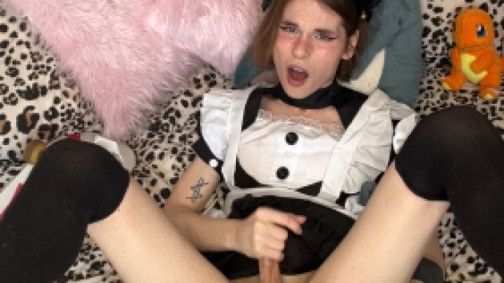 Tgirl Maid Begs for Your Cock