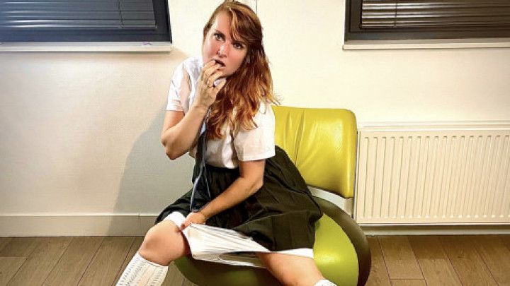 Schoolgirl is horny and playing