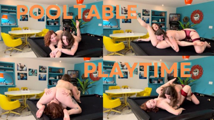 Lesbian pool table play time