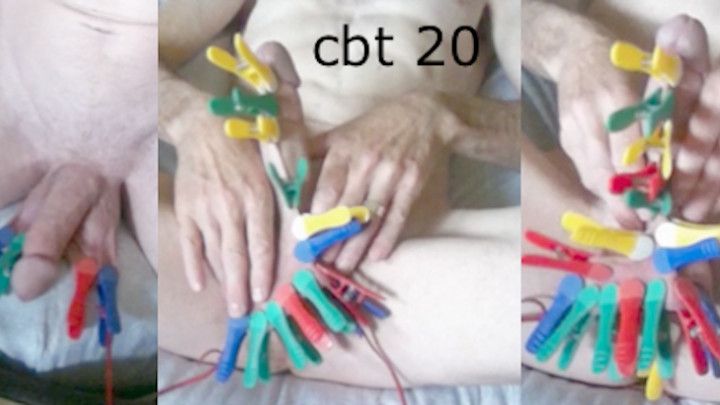 solo cbt 20 clothespins on cock n balls