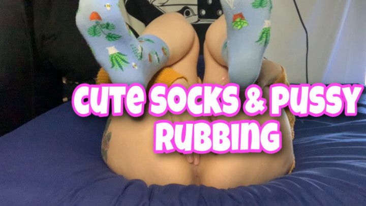 cute socks and pussy rubbing