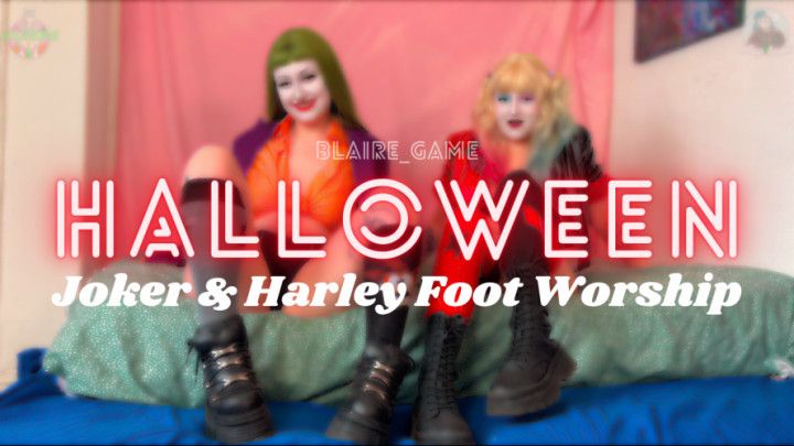 Harley and Joker Femdom Foot Worship