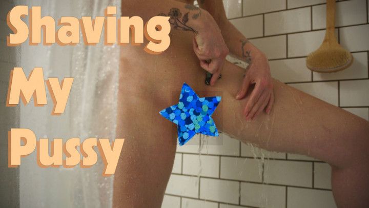 Shaving my pussy in the shower