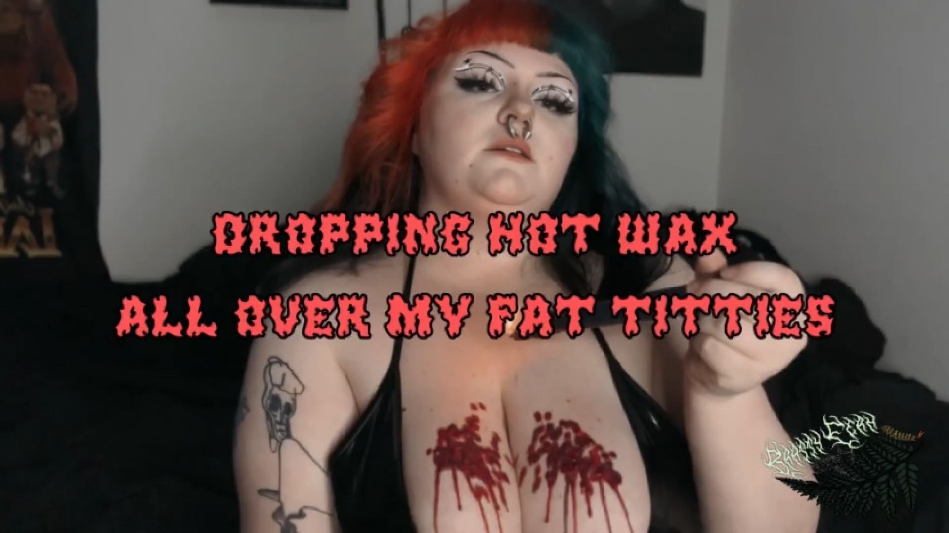 Hot Goth Plays With Wax