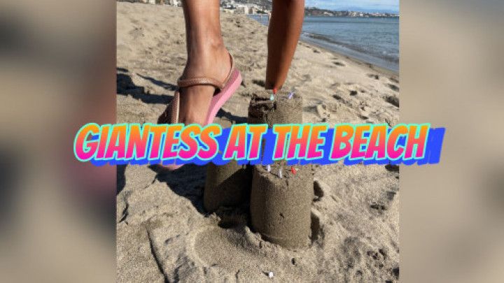 giantess walking through sand castle