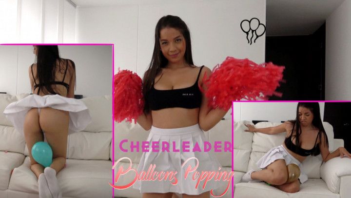 Cheerleader balloons popping 4K