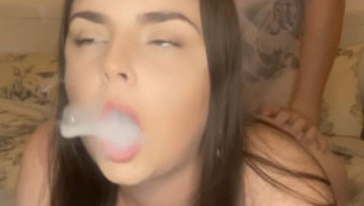 Smoking doggy fuck