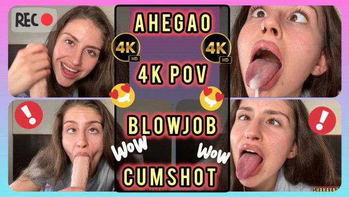 4K AHEGAO POV BLOWJOB NERDY CROSSED EYES CUMSHOT