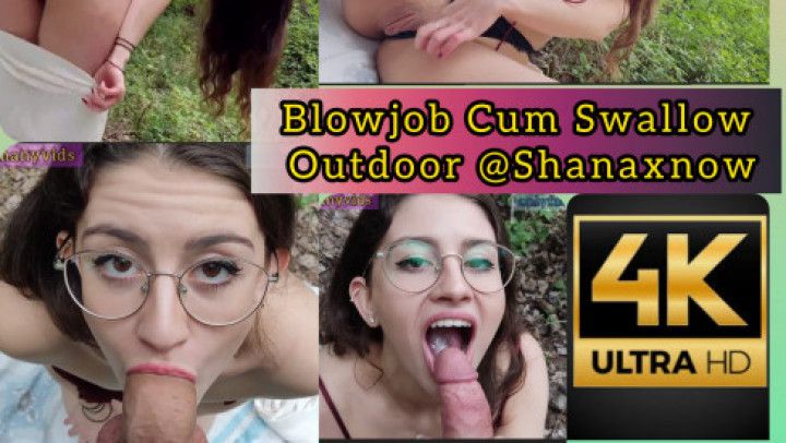 4K OUTDOOR BLOWJOB CUM SWALLOW