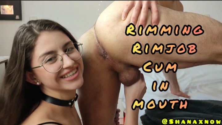 SUBMISSIVE SLUT RIMMING CUM IN MOUTH