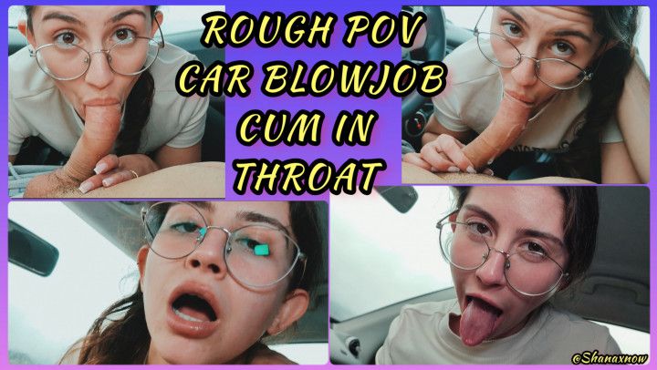 CAR POV BLOWJOW CUM IN THROAT RAINY DAY