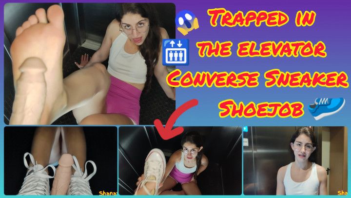 TRAPPED IN THE ELEVATOR CONVERSE SNEAKERS SHOEJOB FOOTJOB