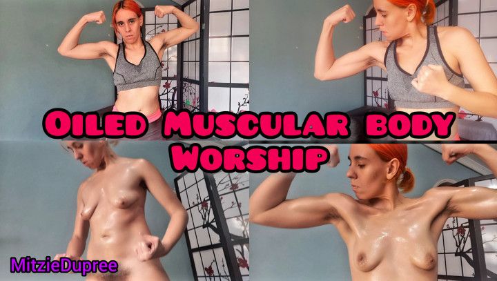 Oiled Muscular body worship