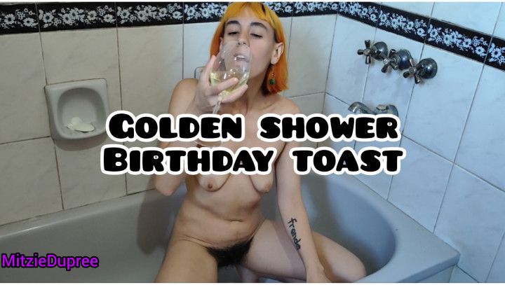 Golden shower birthday Toast