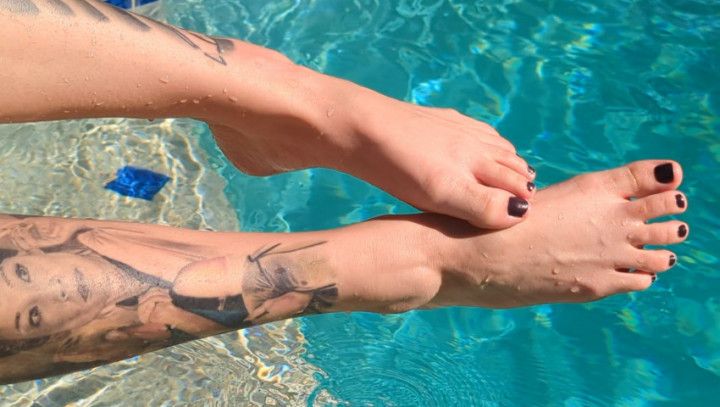 Pretty Toes in a Freshly Cleaned Pool