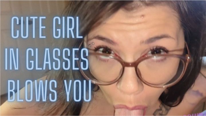 Cute Girl Let's You Face Fuck Her and Cum On Her Glasses