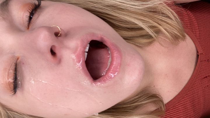 Deep throat cum shot to the eye