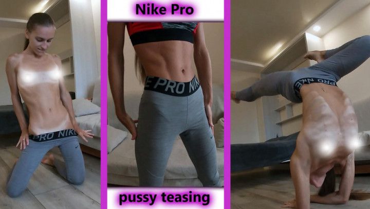 Naked gymnastics in leggings Nike Pro