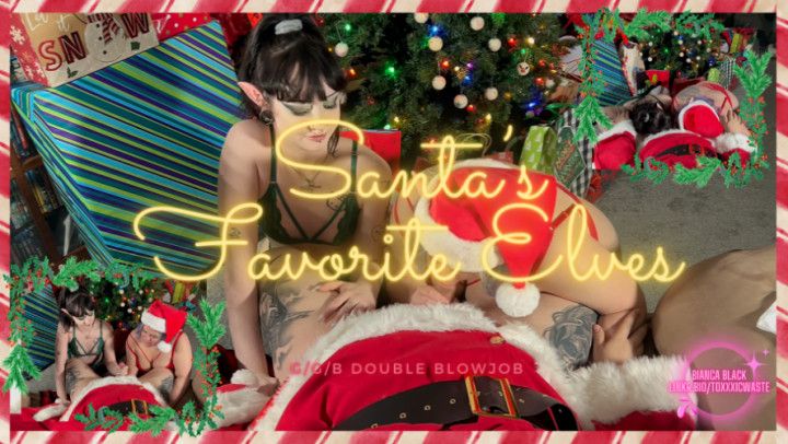 Santa's Favorite Elves: G/G/B Double Blowjob