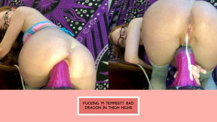 Fucking Tempestt Bad Dragon in Thigh Highs