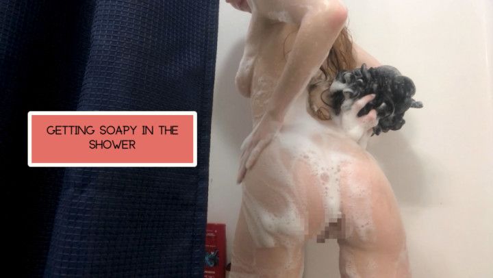 Redhead Gets Soapy in Shower