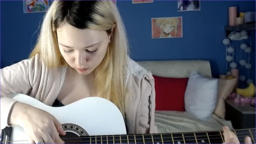 Playing guitar