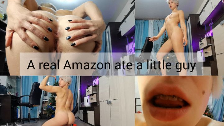 Giantess Amazon ate a guy