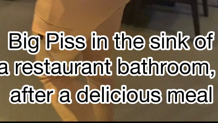 Big piss in the sink of a restaurant bat