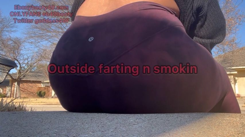 outside farting and smoking