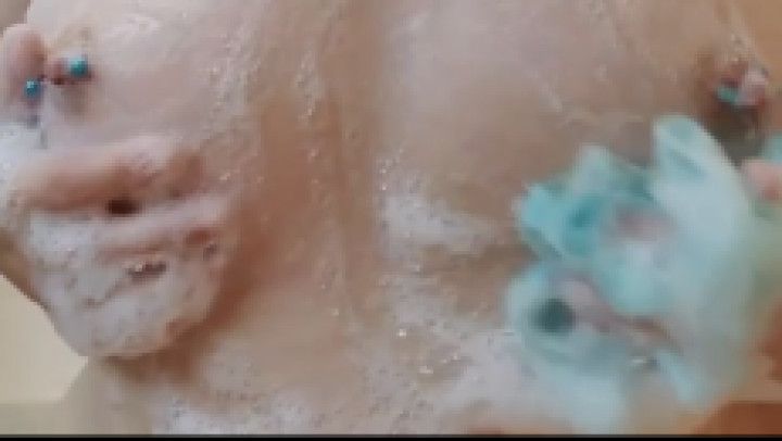 Soapy bath boobs