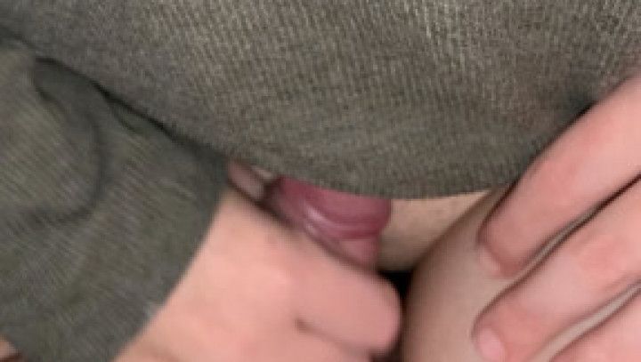 Rubbing neighbors cock on my pussy