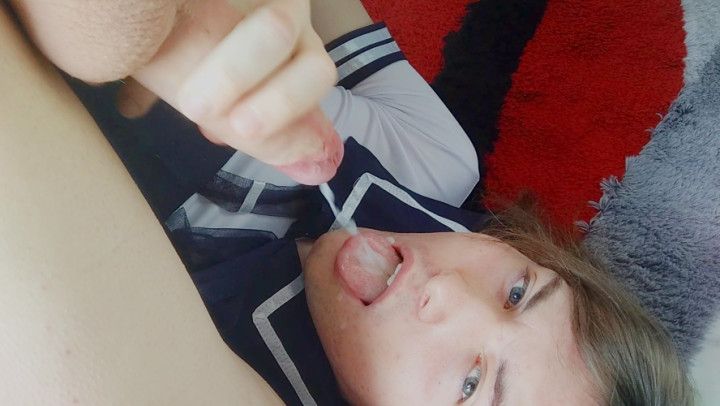 femboy cums in their own mouth