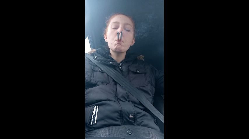 Smoking 2 Cigarettes Together in Car